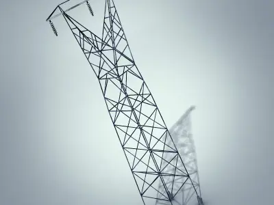 Electricity Tower Low-poly 3D model