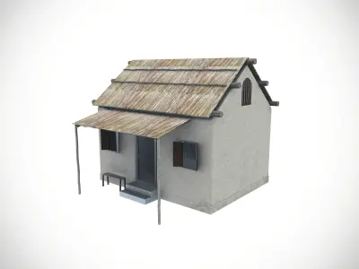 Straw Roof House Low-poly 3D model