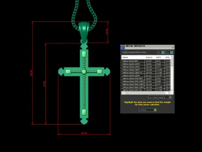 Cross Light Gold 4CP098 3DM STL 3D print model