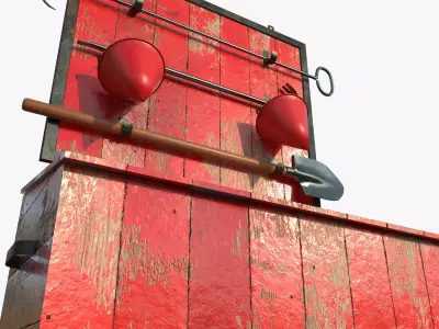 Fire equipment Low-poly 3D model