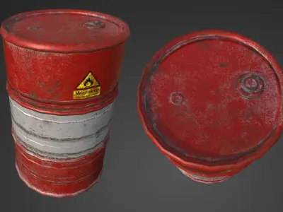 Oil barrel Low-poly 3D model