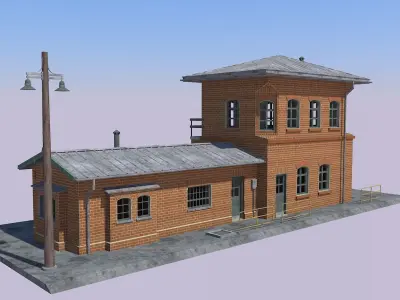 Railway signal box Wroclaw  3D model