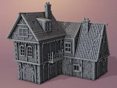 Medieval house 3D print model