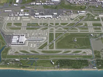 Barcelona - Josep Tarradellas El Prat Airport - BCN Low-poly 3D model