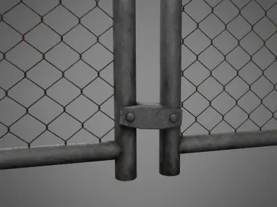 Wire Fence Low-poly 3D model