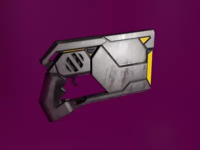 Stylized Sci-Fi Gun Weapon PBR low-poly game-ready Low-poly 3D model purchase