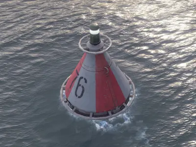 Buoy River RB-4-01 Divide Mark Low-poly 3D model