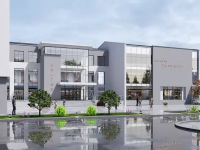 school Low-poly 3D model