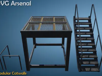 Modular catwalk - HQ Low-poly 3D model