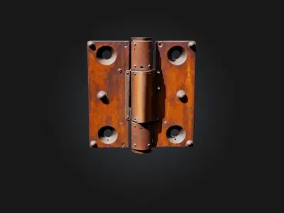 Rusted Door Hinge Low-poly 3D model