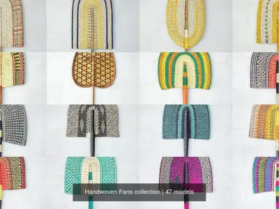 Handwoven Fans collection 3D Model Pack