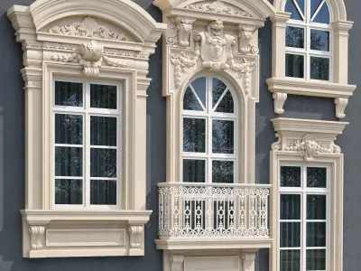Windows in the style of modern classics 6 3D model 3D model