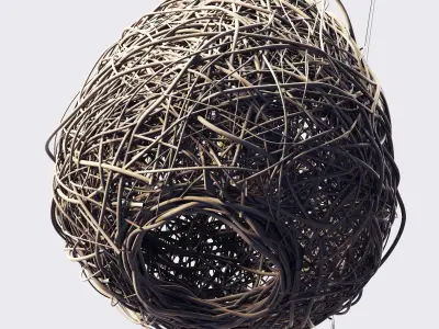 Lamp Rattan sphere hive n1 3D model