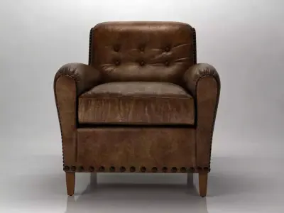 Hyde Leather Club Chair 3D model