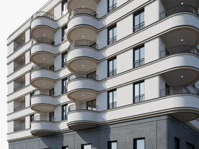 Modern residential building 18 3D model