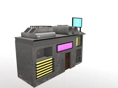 Cyberpunk Building 55 Low-poly 3D model
