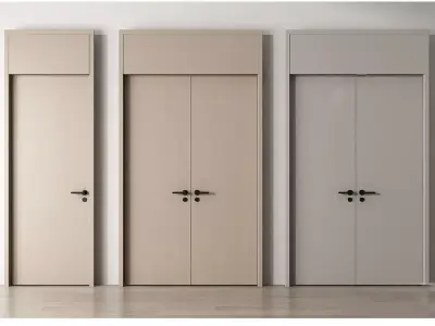 Wooden-door double-door  Password-door entrance-door 3D model