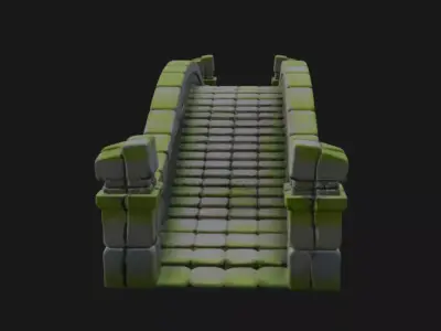 Forest Old Bridge 3d Model 3D model