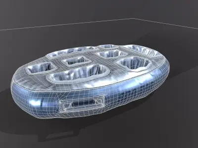 Floating Spa Bar for Pools and Jacuzzis  Low-poly 3D model