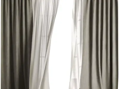 Silk and Cotton Curtain Low-poly 3D model