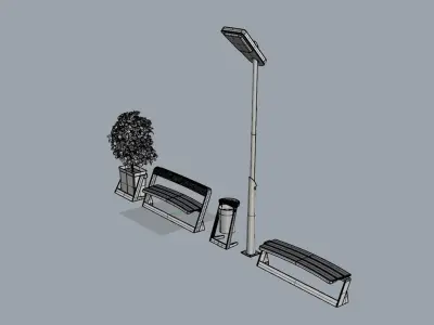 Urban Furniture Collection Product Family 3D model