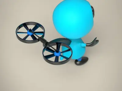 Alien robot Low-poly 3D model