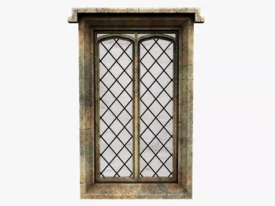 Medieval window Low-poly 3D model