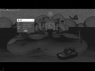 cartoon island 3D model