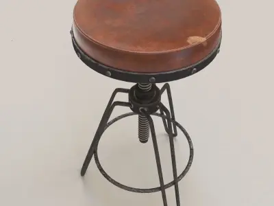 Industrial bar stool Free 3D model