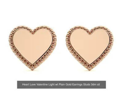 5 Light wt Plain Gold Earrings Studs 3dm stl ply  3D Model Pack