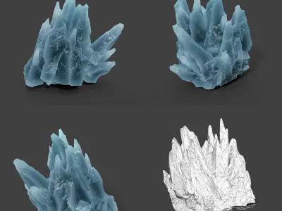 Scifi Spiky Ice 220616 - Ultra HD 16K Textures Low-poly 3D model