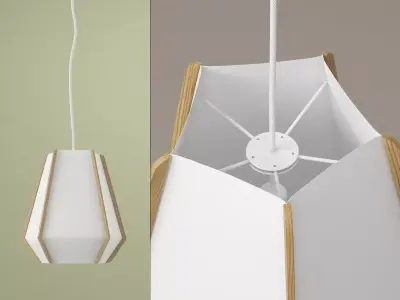 Lullaby six hanging lamps with shades 3D model