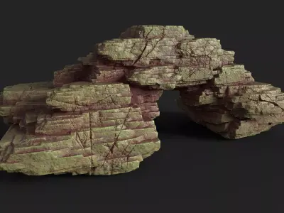 Cliff Rock with Multiple Textures 002 Low-poly 3D model