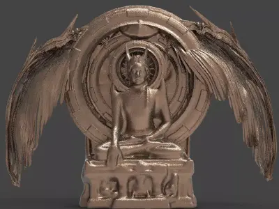Ancient Alien Star Ring Statue 4  3D model