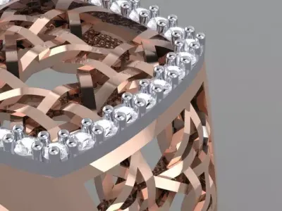 ring-best rose gold ring with diamonds 3D print model