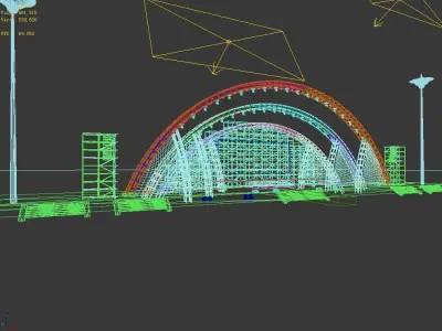 Stage party concert fashion catwalk T station  8 3D model