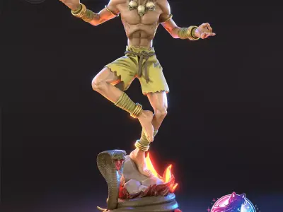 Dhalsim Street Fighter Statue Figurine stl printable 3D print model purchase