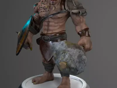 Orc fantasy Game ready Character Low-poly 3D model