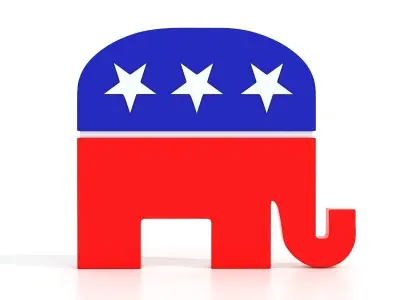 Democratic Donkey and Republican Elephant political symbols 3D model