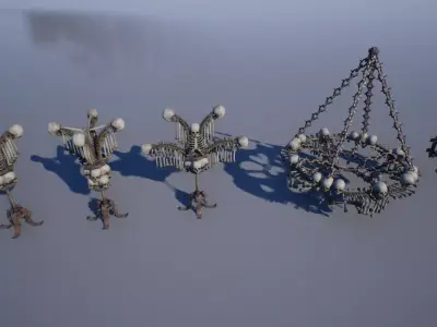 Bone Lamps and Chandeliers Low-poly 3D model