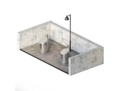 General Waste Containers With Underground Storage 3D model