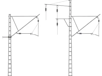 Railway contact network support 3D model