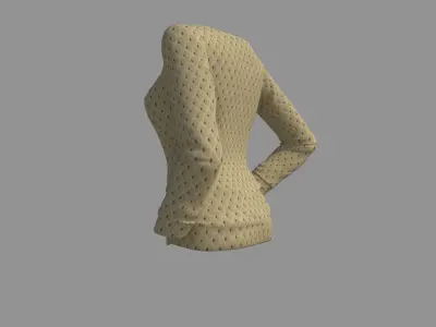 Women Long Sleeve V Neck T-Shirt 3D model