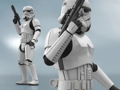  Star Wars Imperial Stormtrooper Raised Blaster Combat Pose Dirty 