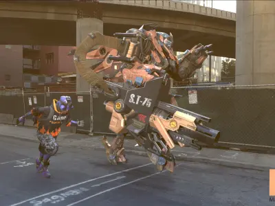 Sci fi Character 010 Omar And Defender Low-poly 3D model