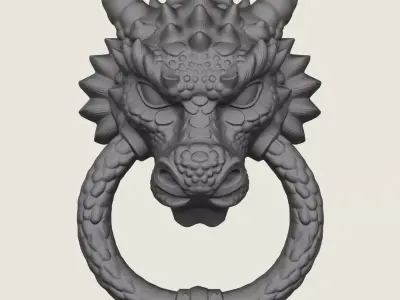 Dragon Face Decorative Art 3D print model