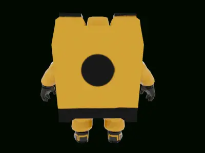 Lowpoly hazmat man with rigging Low-poly 3D model