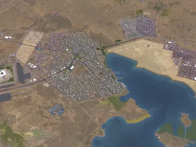 Al Khor - 3D City Model Low-poly 3D model