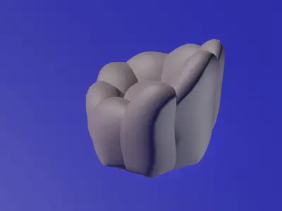 Round sofa little settle 3D model