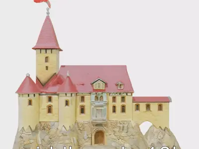 Golden Shwedagon Pagoda Architectural Model Low-poly 3D model